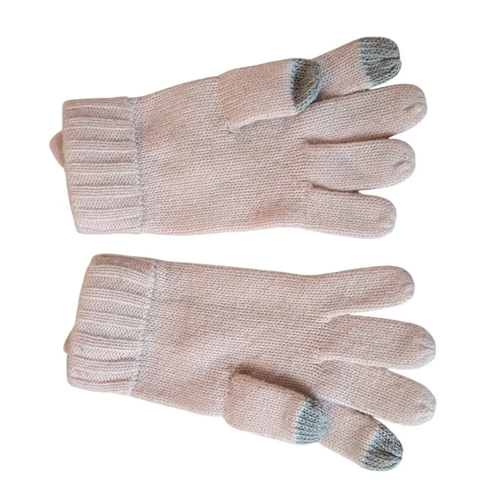 Kate Spade New York Women's Pale Pink Bow Gloves Screen Fingertip
